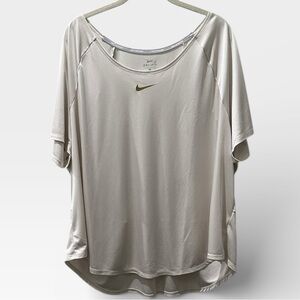 Nike Dri-FIT Running Top 2X Cream Short Sleeve Athletic Tee